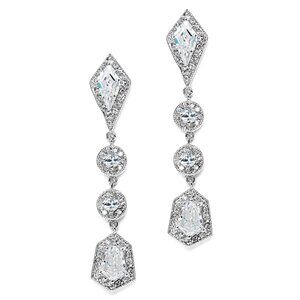 Empress & Noble Cut Cubic Zirconia Bridal Earrings